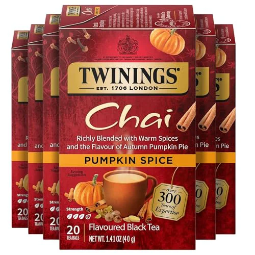 Specialty Pumpkin Spice Chai Black Spicy Tea Bags 120 Count Original Design