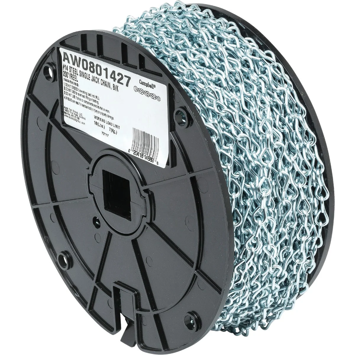 Fine Crafted Campbell 14 200 Ft. Zinc-Plated Low-Carbon Steel Coil Chain Durable