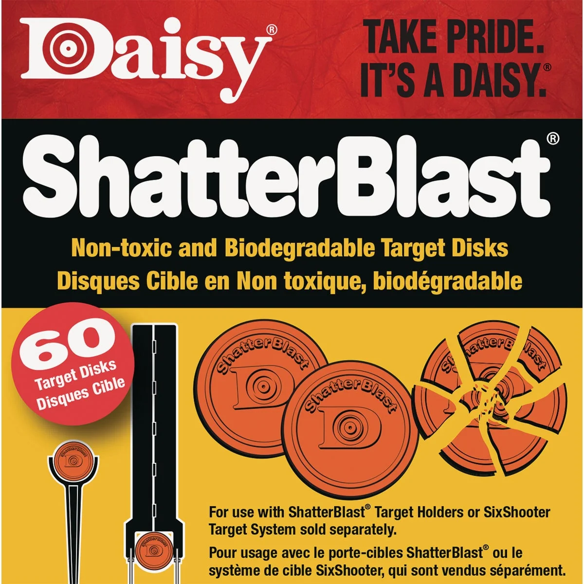 Artisan Daisy ShatterBlast 2 In. Hunter Orange Clay Target 60-Pack Minimalist