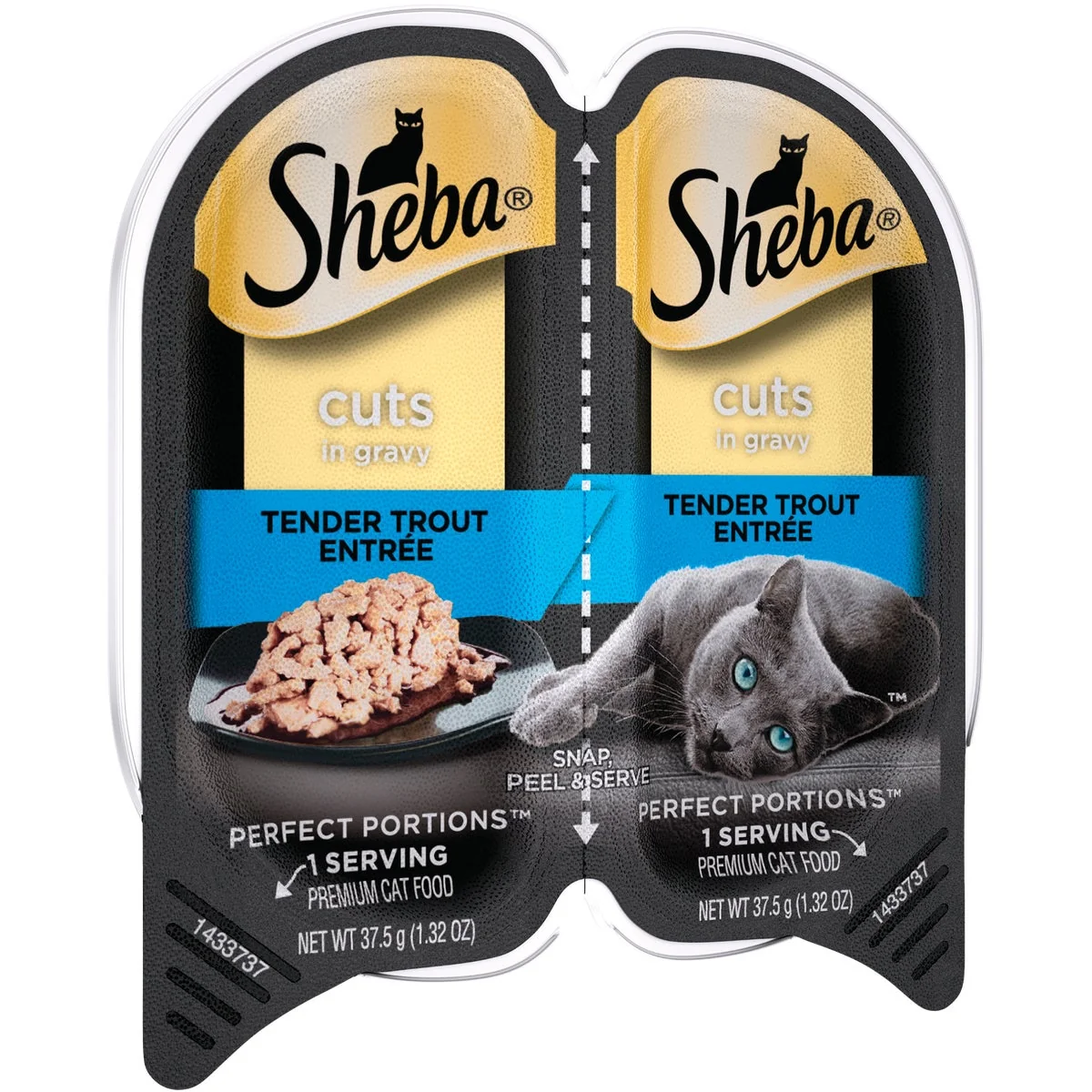 Smooth Sheba Portions Cuts in Gravy 2.6 Oz. Tender Trout Adult Wet Cat Food Green