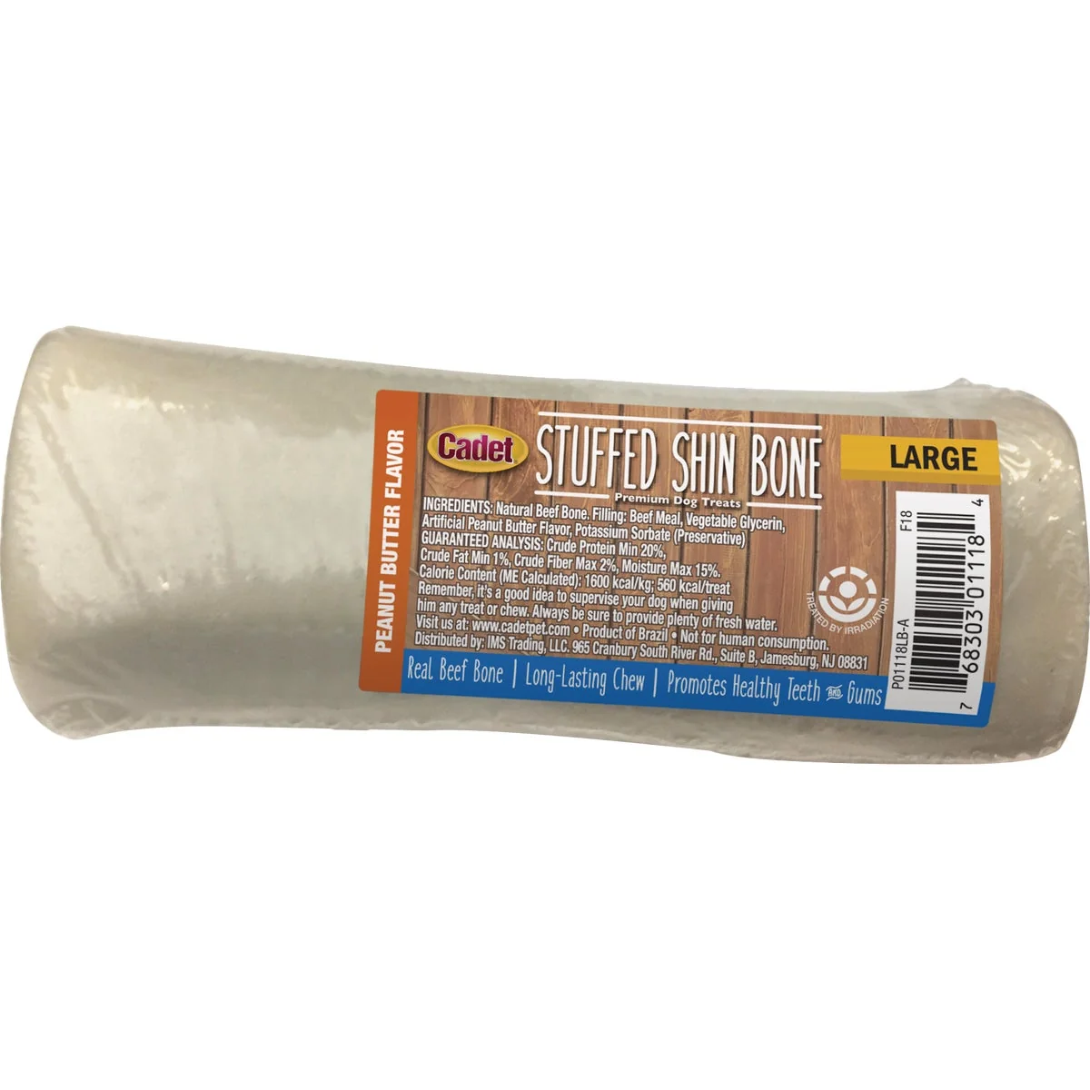 Luxury Cadet 5 In. to 6 In. Peanut Butter Stuffed Shin Bone Authentic