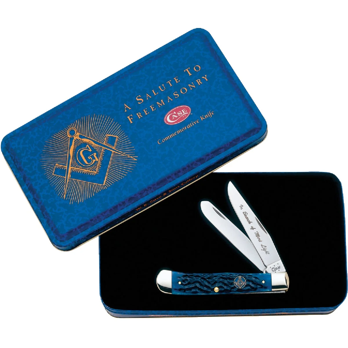 Practical Case Masonic Trapper 3.25 In. 3.27 In. Folding Knife with Gift Tin Enhanced
