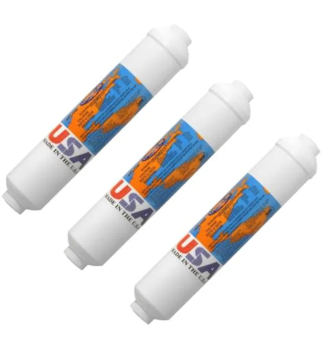 High-Grade Omnipure - K2548-KK - 10 x 2 Remineralization Filters - Calcite Inline Filter 3 8 OD Quick Connect 3 Pack Functional