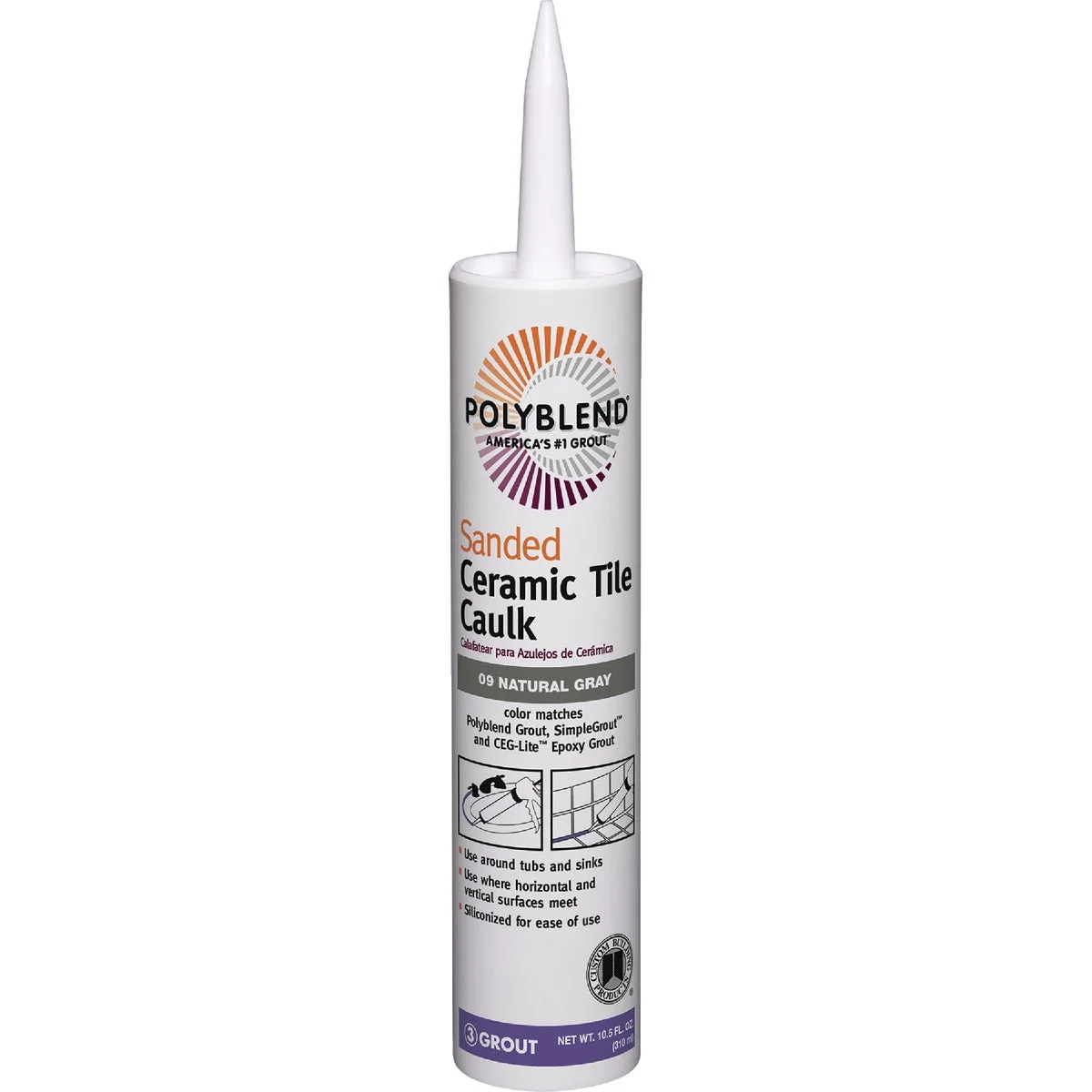 User-Friendly Polyblend 10.5 Oz. 09 Natural Gray Sanded Ceramic Tile Caulk Quality