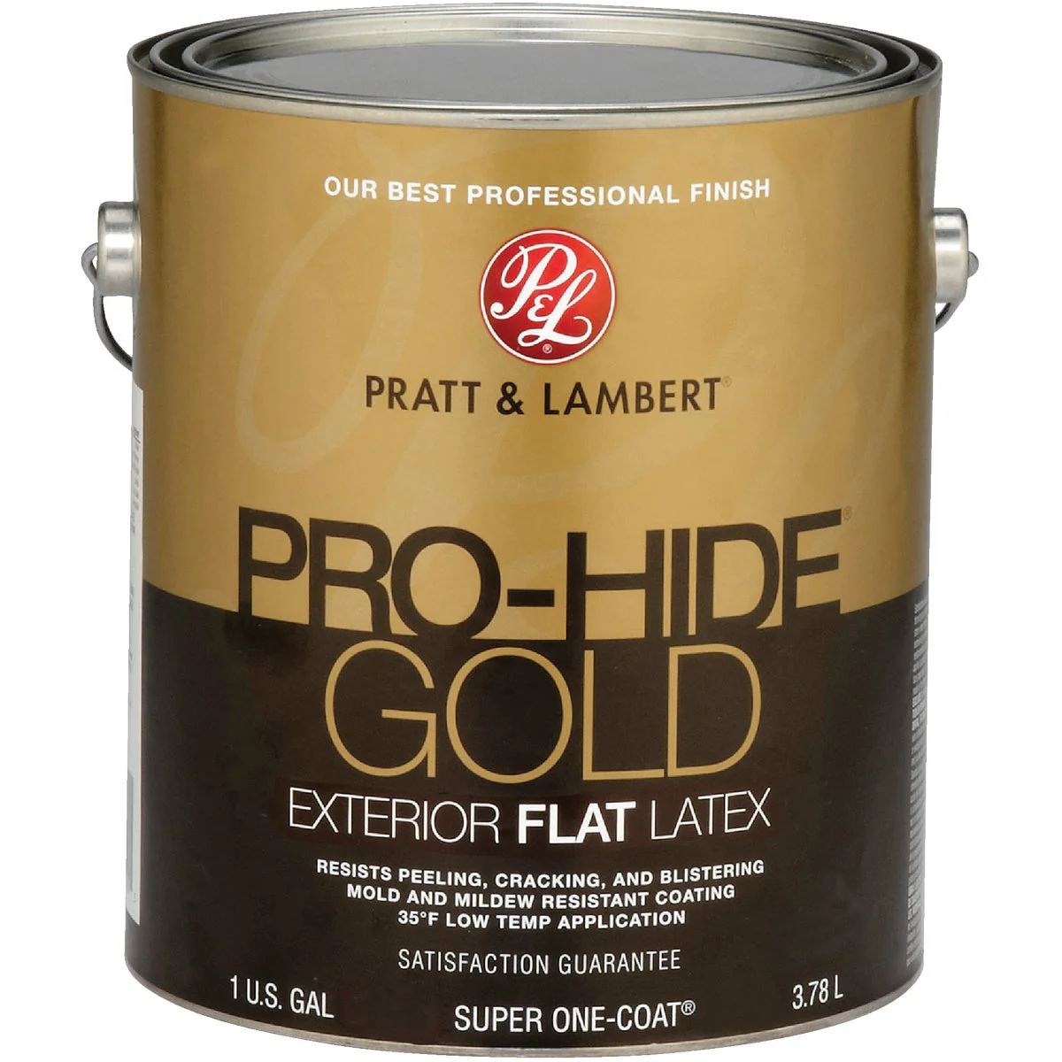 High-End Pratt Lambert Pro-Hide Gold Latex Flat Exterior House Paint Base 3 1 Gal. Certified