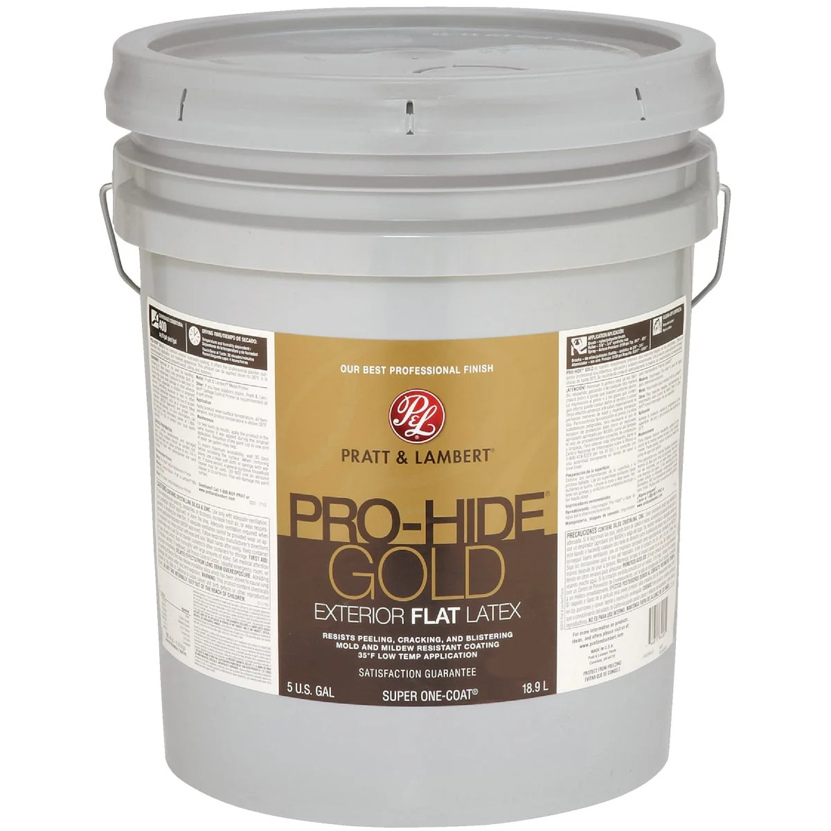High-Quality Pratt Lambert Pro-Hide Gold Latex Flat Exterior House Paint Base 1 5 Gal. Casual