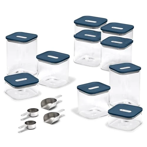 Green 26 Piece Airtight Glass Food Storage Containers with Lids Elegant
