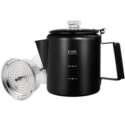 Recyclable No Coating 6 Cup Percolator Coffee Pot 304 Stainless Steel Elegant