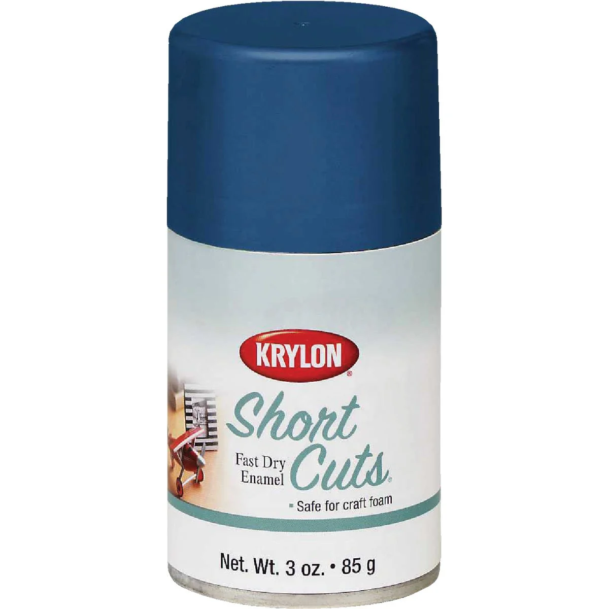 Easy-to-Use Krylon Short Cuts 3 Oz. High-Gloss Enamel Spray Paint Ocean Blue Minimalist