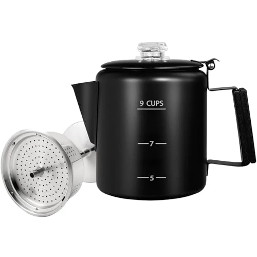 Eco-Friendly No Coating 9 Cup Percolator Coffee Pot 304 Stainless Steel Elegant