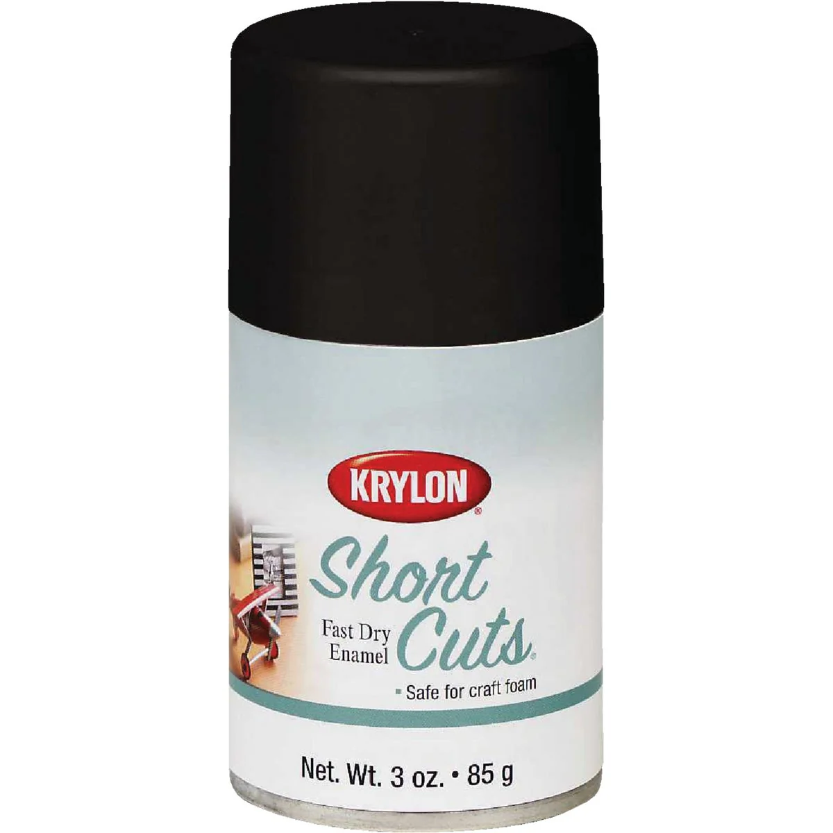 Superior Krylon Short Cuts 3 Oz. Flat Enamel Spray Paint Black Sustainable