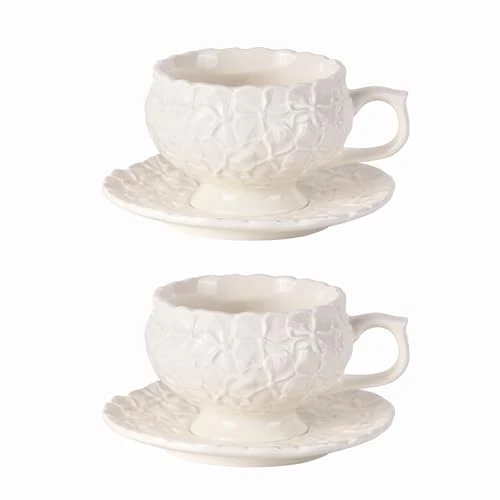 Advanced Tea Cups and Saucers Set of 2 2 Count Sophisticated