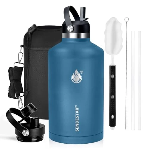Recyclable Insulated Water Bottle 64 oz Solid