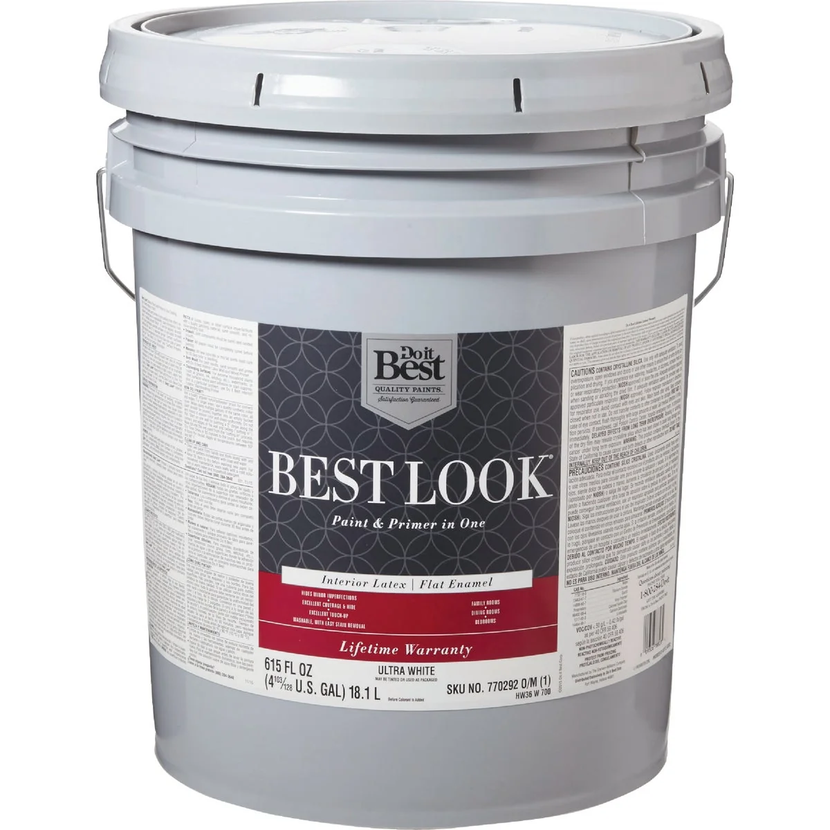 Specialty Look Latex Paint Primer In One Flat Enamel Interior Wall Paint Ultra White 5 Gal. Authentic