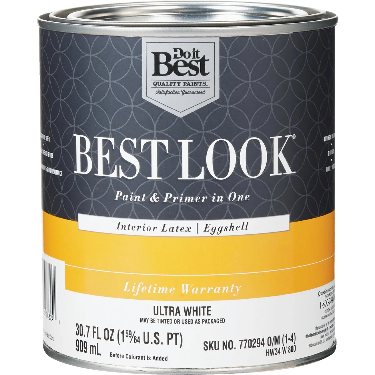 Green Look Latex Paint Primer In One Eggshell Interior Wall Paint Ultra White 1 Qt. Top-Quality