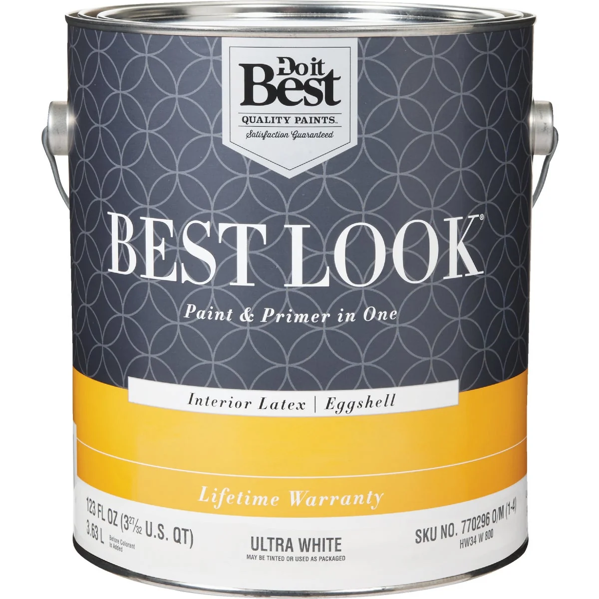 Relaxed Look Latex Paint Primer In One Eggshell Interior Wall Paint Ultra White 1 Gal. World-Class