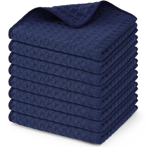Environmentally Friendly Microfiber Waffle Weave Kitchen Dish Cloths 8 Count Elite