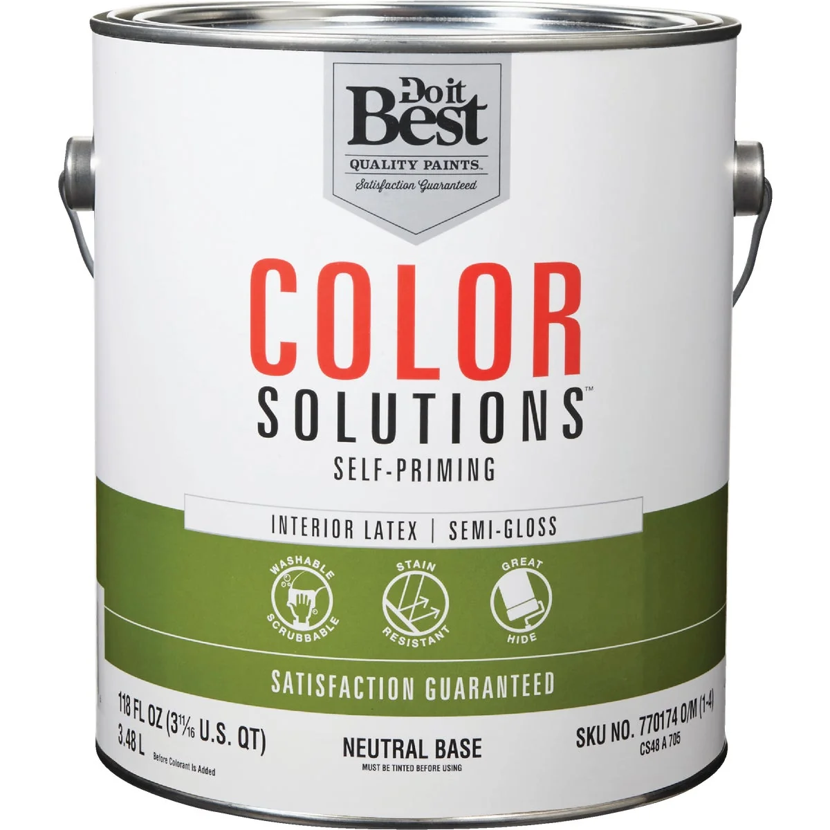 Proven Do it Color Solutions Latex Self-Priming Semi-Gloss Interior Wall Paint Neutral Base 1 Gal. Lightweight
