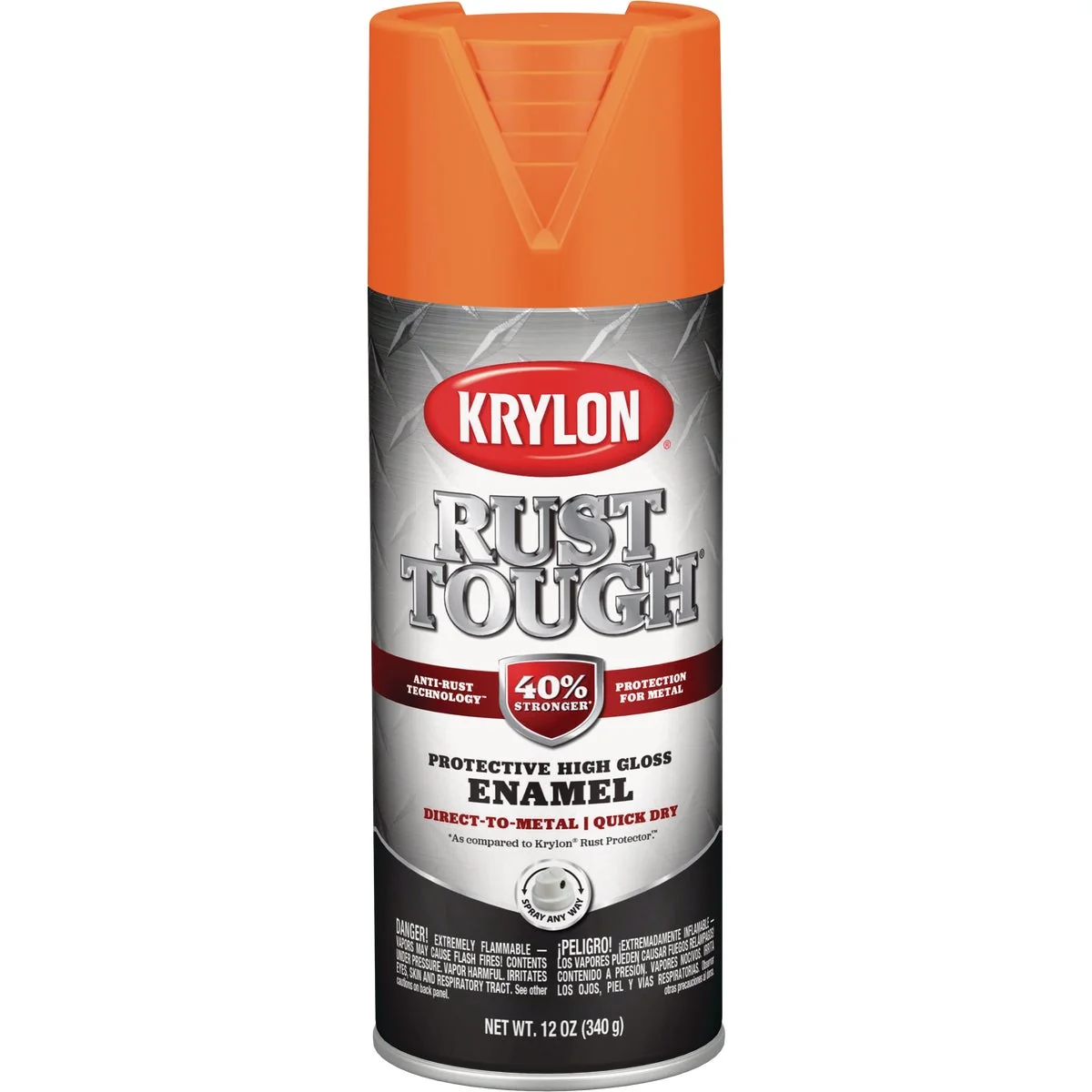 Carefully Designed Krylon Rust Protector 12 Oz. Gloss Alkyd Enamel Spray Paint Orange Selected