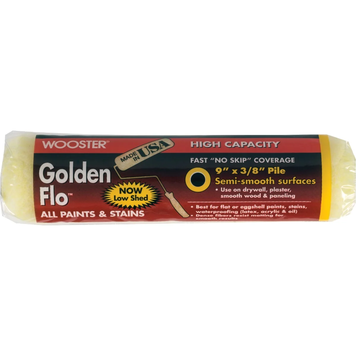 Effective Wooster Golden Flo 9 In. x 3 8 In. Knit Fabric Roller Cover Efficient