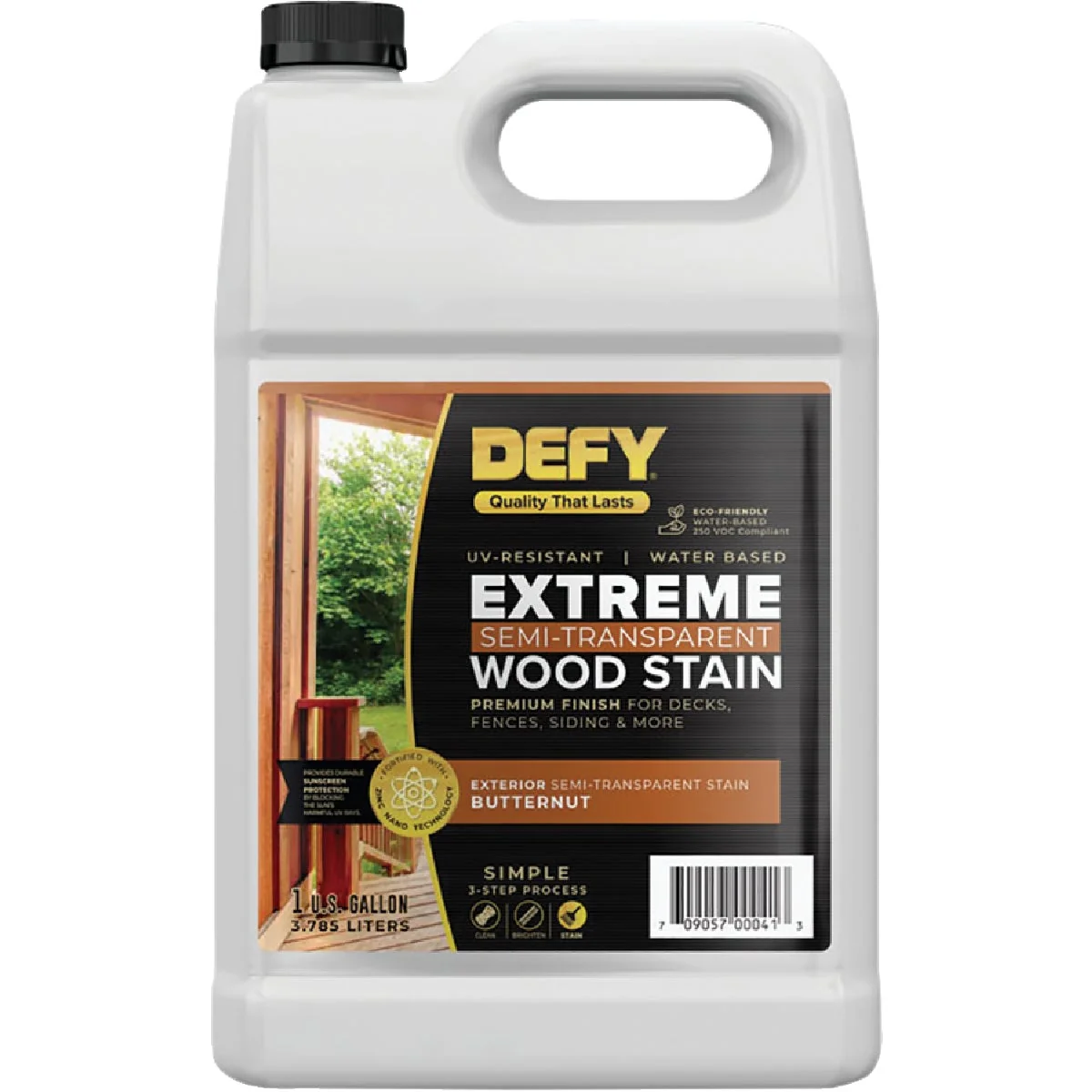 Relaxed DEFY Extreme Semi-Transparent Exterior Wood Stain Butternut 1 Gal. Bottle Stylish