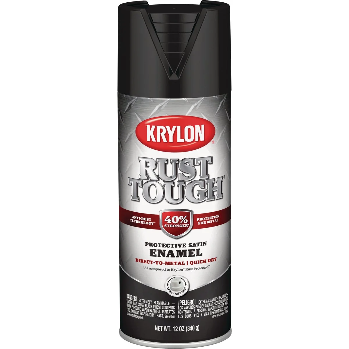 Unique Krylon Rust Protector 12 Oz. Satin Alkyd Enamel Spray Paint Black Solid