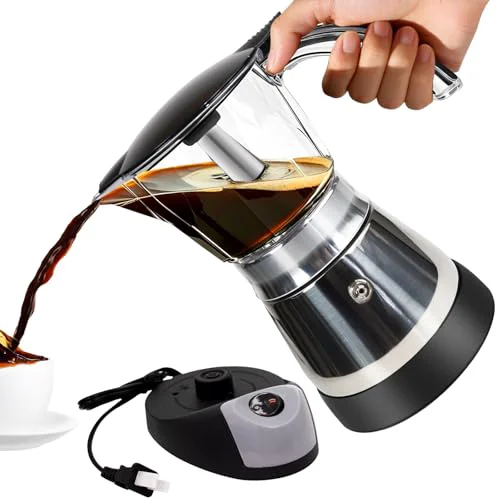 Organic Electric Plastic Clear Moka Pot 3 Versatile