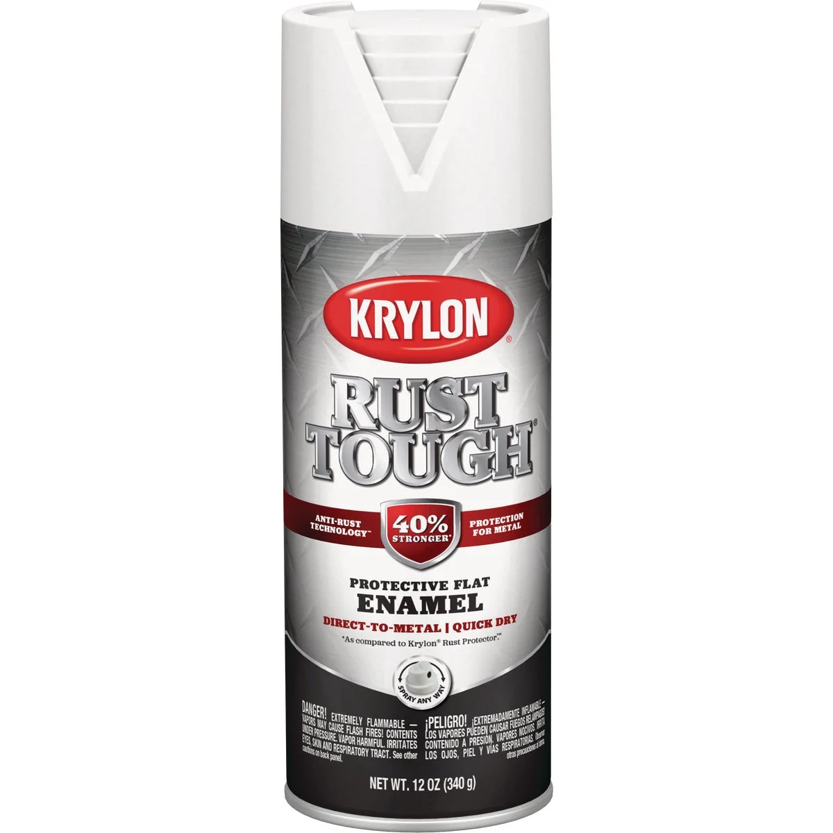 Secure Krylon Rust Protector 12 Oz. Flat Alkyd Enamel Spray Paint White Smart