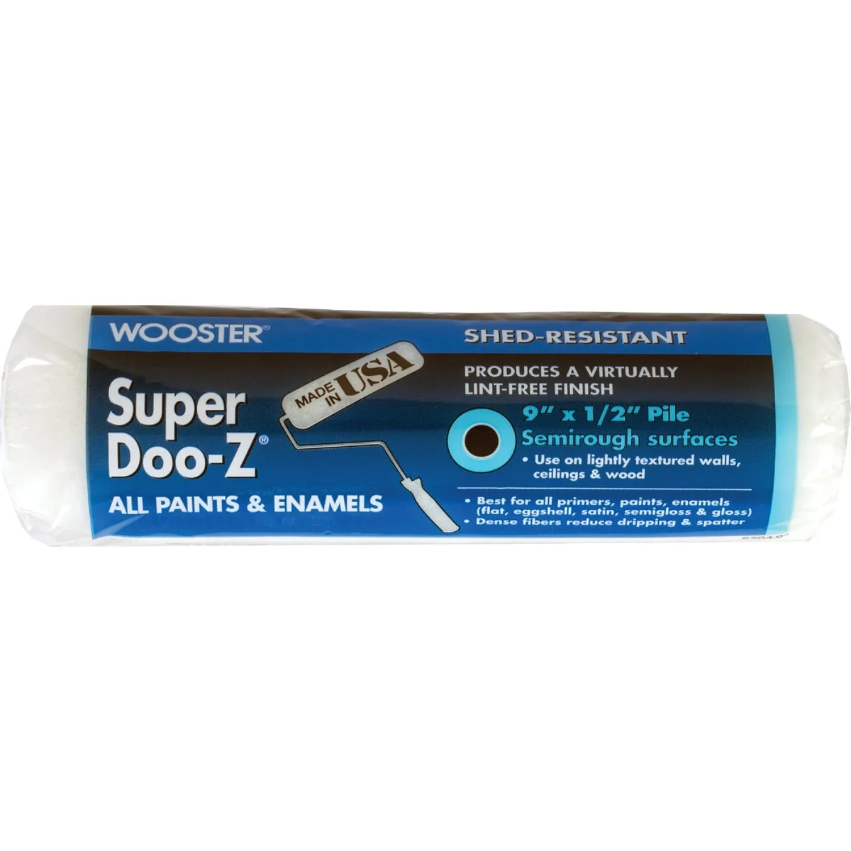 Stylish Wooster Super Doo-Z 9 In. x 1 2 In. Woven Fabric Roller Cover Excellent