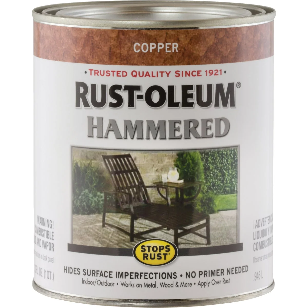 Casual Rust-Oleum Stops Rust Hammered Paint Copper 1 Qt. High-Grade