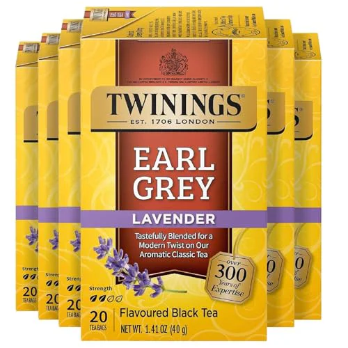 Crafted Earl Grey Lavender Black Tea Individually Wrapped Bags 120 Count Elite