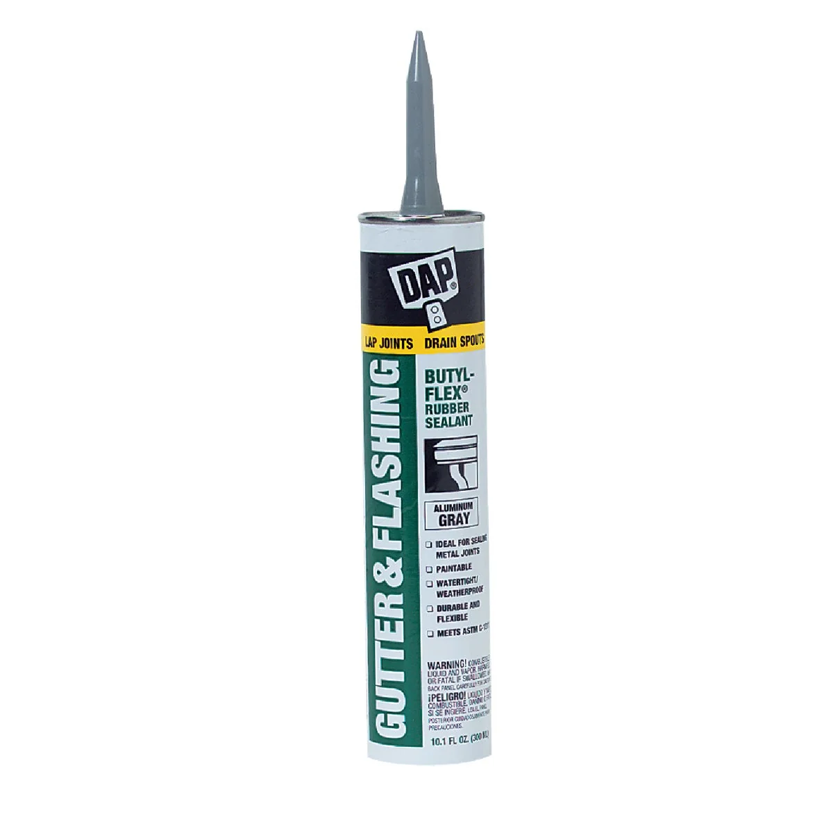 Efficient DAP BUTYL-FLEX 10.1 Oz. Gutter Flashing Sealant Aluminum Gray High-End