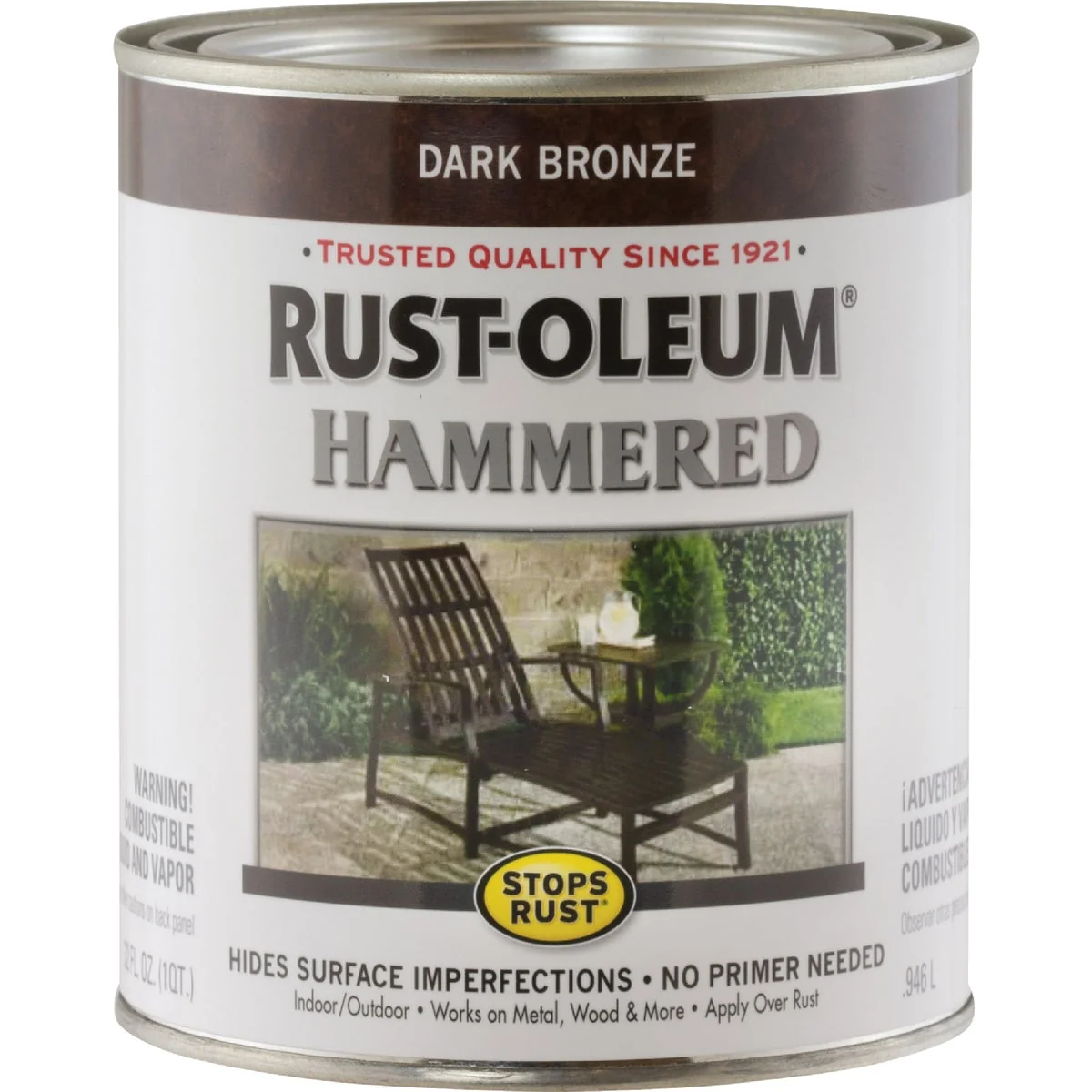 Specialty Rust-Oleum Stops Rust Hammered Paint Dark Bronze 1 Qt. Smooth