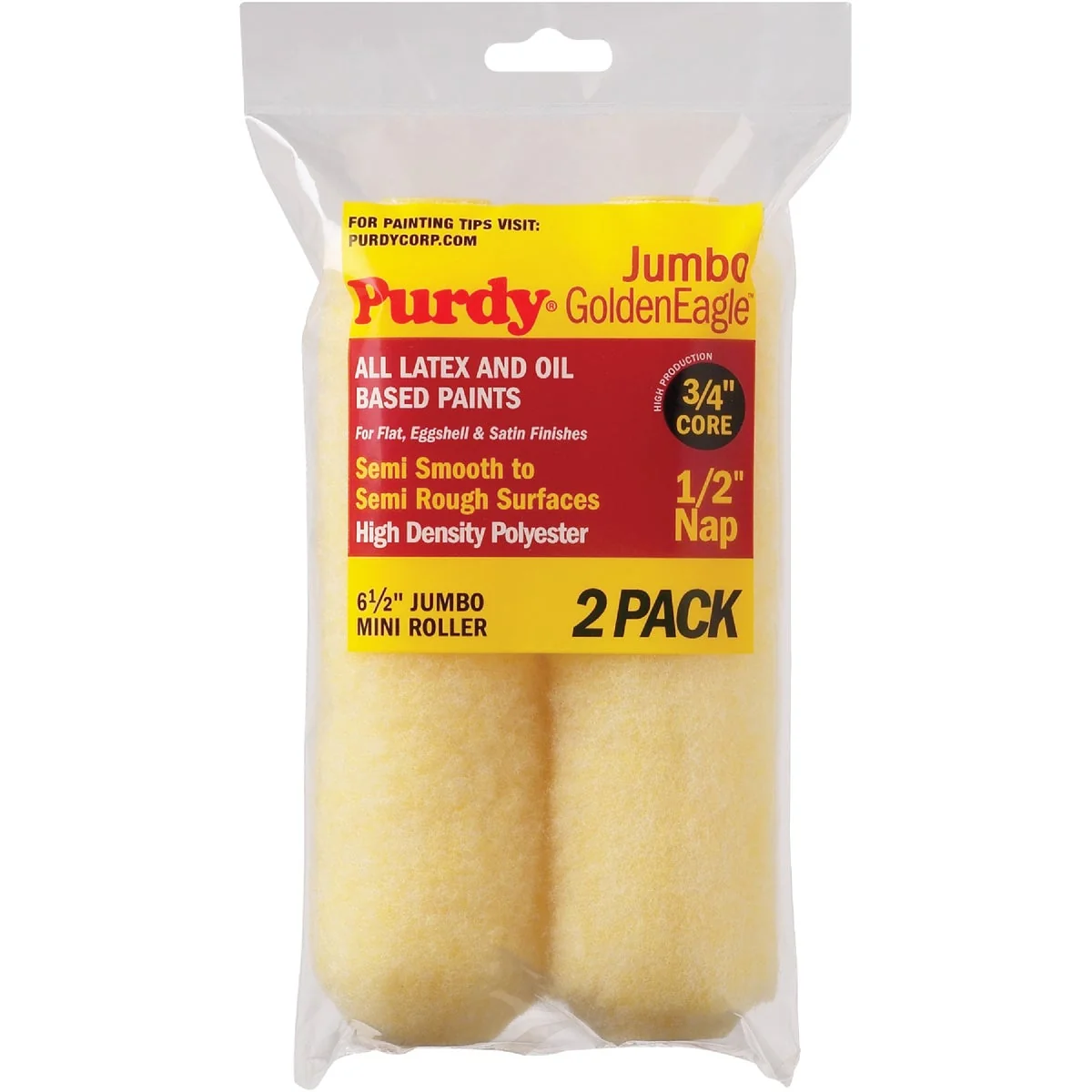 Refined Purdy Jumbo Golden Eagle 6-1 2 In. x 1 2 In. Mini Knit Fabric Roller Cover 2-Pack Outstanding