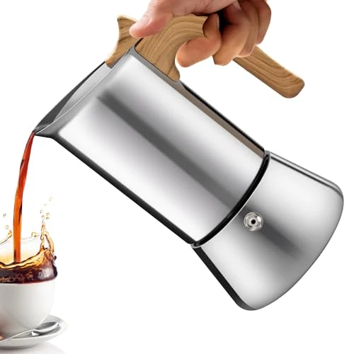 Elite No Coating 12 Cup Moka Pot Thickened 304 Stainless Steel Smooth
