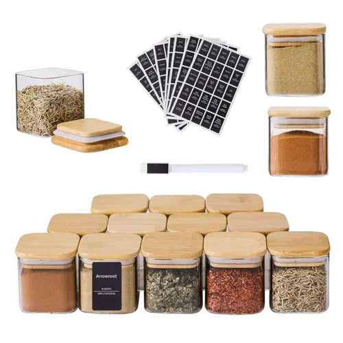 Relaxed 12Pcs 4oz Small Spice Empty Jars with 275 Labels 12 Count Outstanding