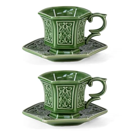 Soft Tea Cups and Saucers Set of 2 2 Count Practical