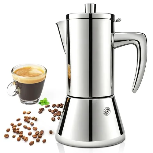Trendy 304 Thickened Stainless Steel Uncoated 2 Cup Moka Pot Coffee Maker Sophisticated