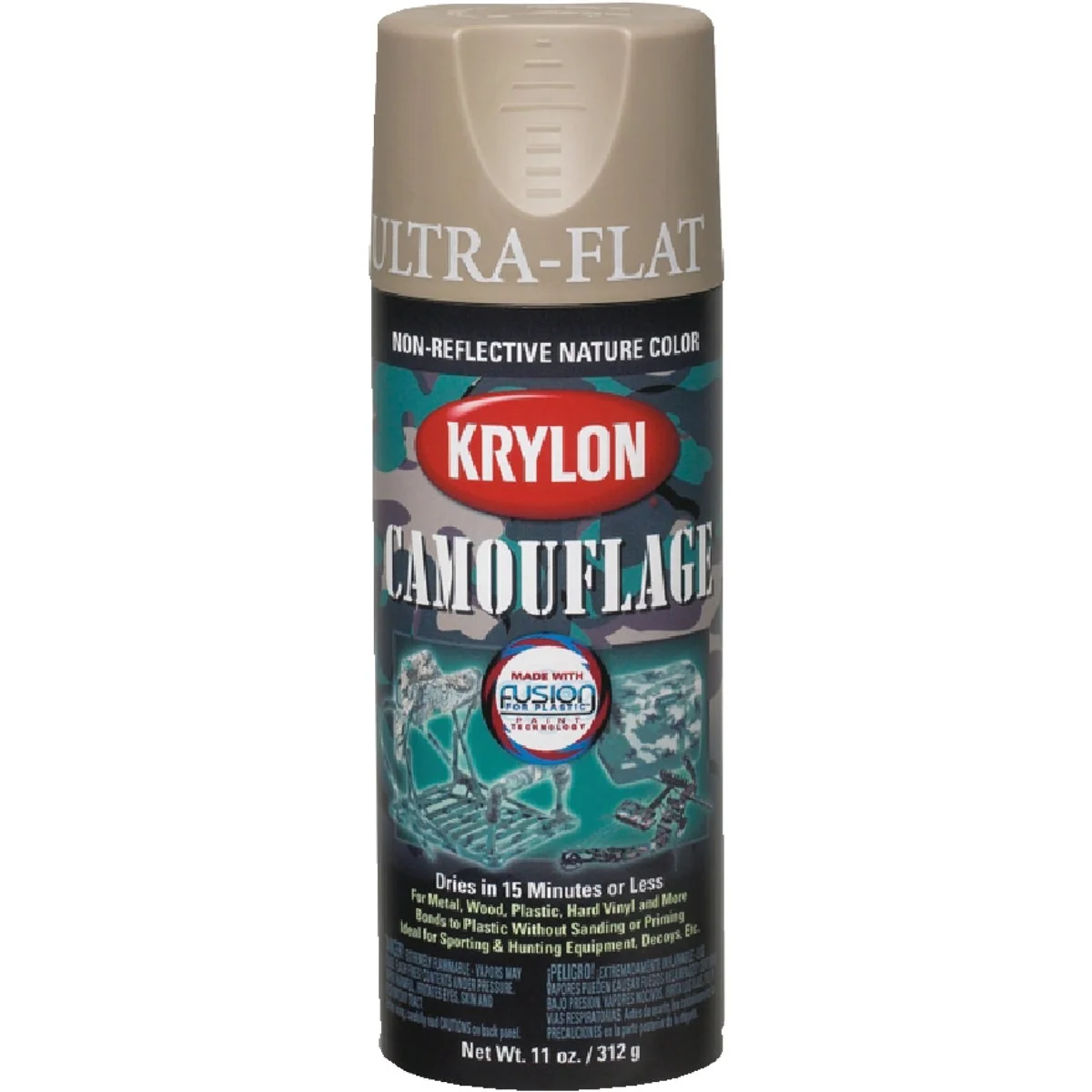 Durable Krylon Camouflage 11 Oz. Ultra-Flat Spray Paint Khaki Responsible