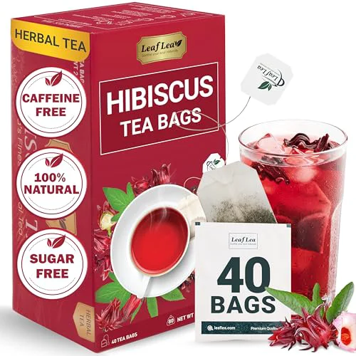 Detailed 40 Premium Natural Hibiscus Tea Bags Pure from Hibiscus Flowers 40 Count Relaxed