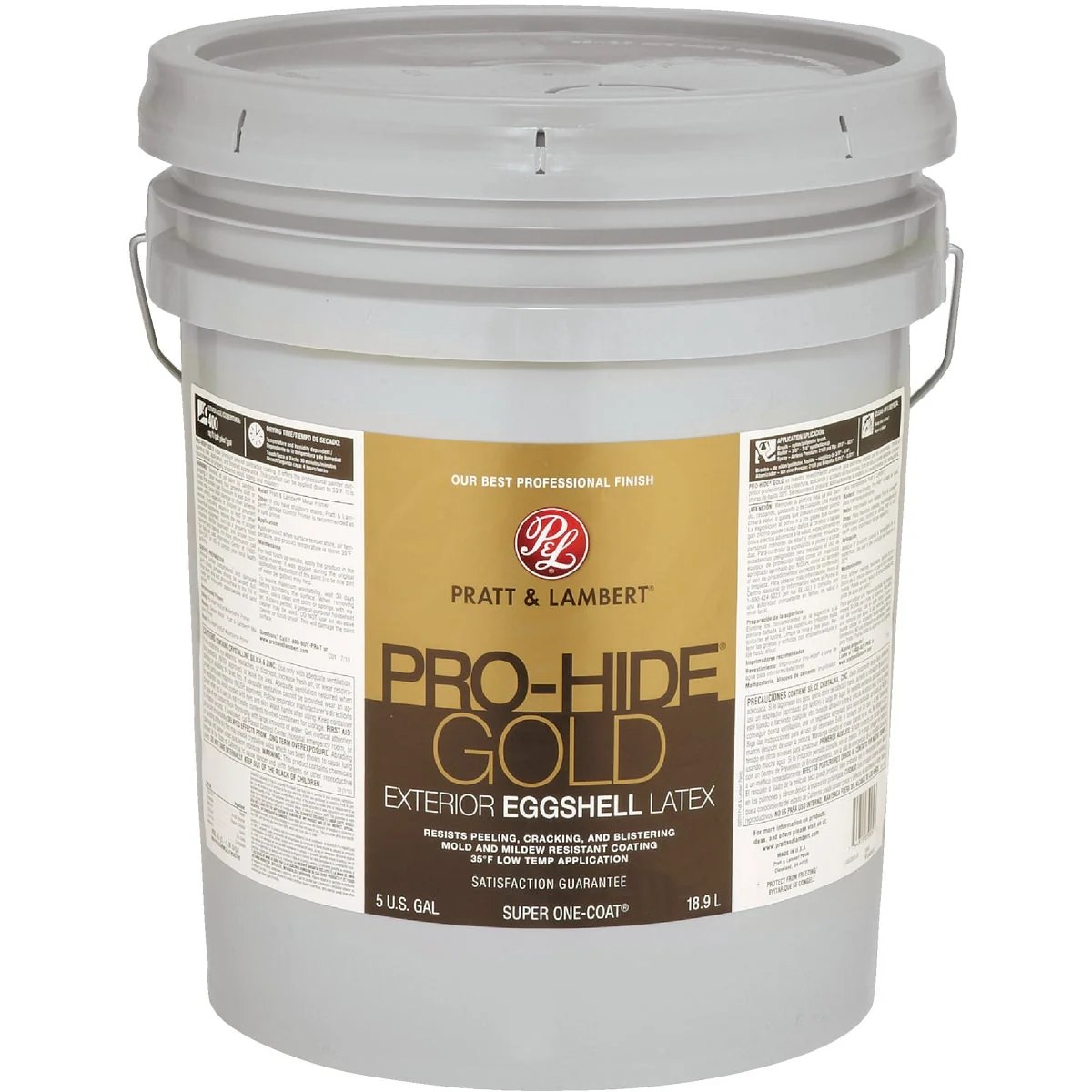 Natural Pratt Lambert Pro-Hide Gold Latex Eggshell Exterior House Paint Base 3 5 Gal. Elite