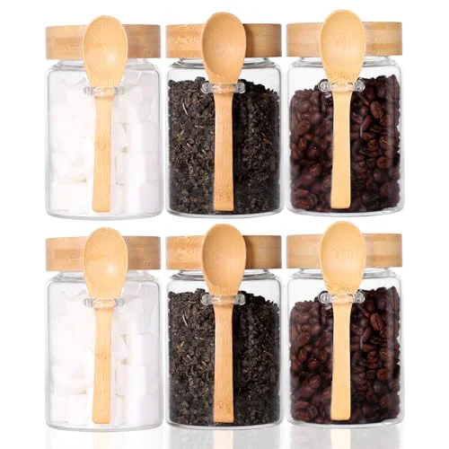 Reliable Glass Jar with Screw Lid and Spoon 6 Count Contemporary