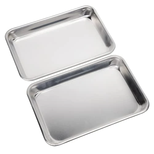 Reusable Toaster Oven Pan Nonstick Aluminum Small Tray Set of 2 2 Count Lightweight