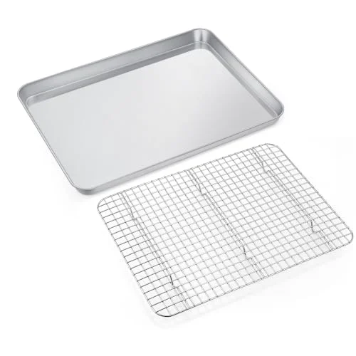 Premium Material 19.6 Inch Baking Sheet Pan with Wire Rack for Cookie Pure