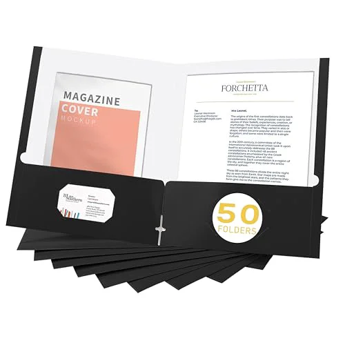 Premium Material File folders with Pockets 50 Count Dependable