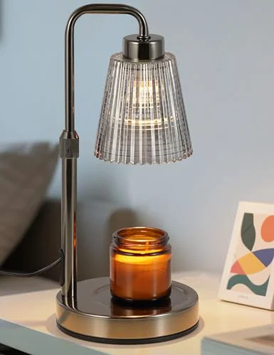 Easy-to-Use Silver Gray Candle Warmer Lamp with 24h Cycle Timer Natural