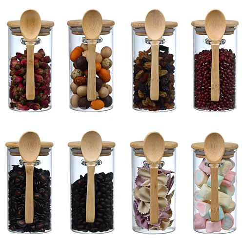 Original Glass Sugar Container with Spoon 8 Count Practical