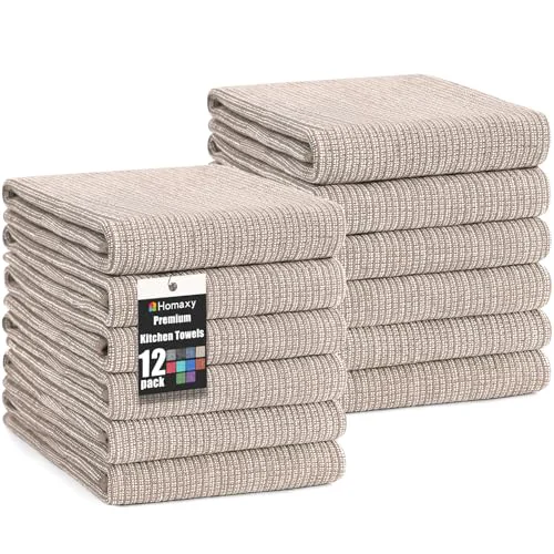 World-Class 380 GSM Cotton Premium Kitchen Towels 12 Pack 12 Count Verified