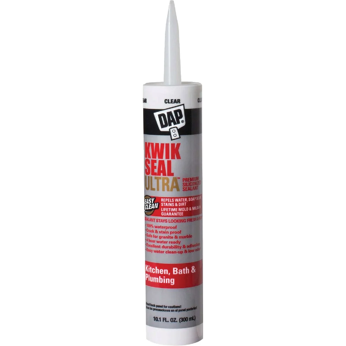 Certified DAP KWIK SEAL ULTRA 10.1 Oz. Clear Siliconized Kitchen Bath Sealant Comfortable