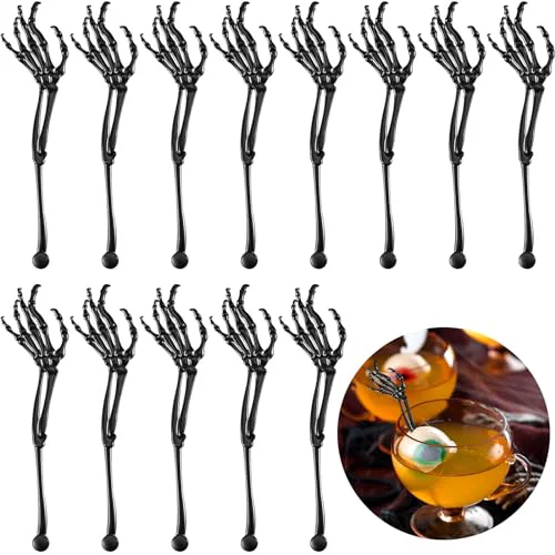 Responsible 48 Pcs Halloween Swizzle Sticks Skeleton Cocktail Garnish Premium Material
